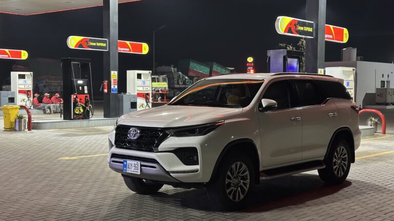 Fortuner On A Petrol Pump After Refueling