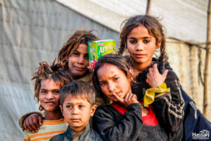 Group Of Poor Girls In Dirty Cloths Enjoying Life