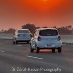 Sun Set On Motorway