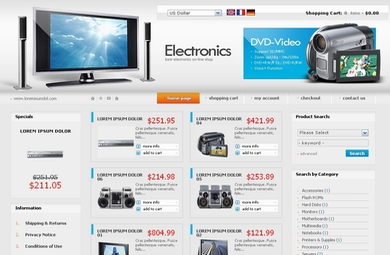 Electronics E Commerce Sample Web Site