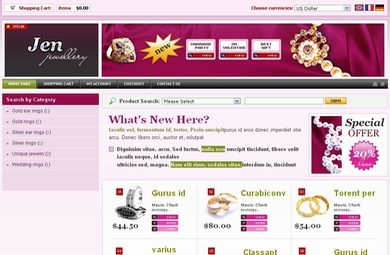 Jewelry E-Commerce Web Site