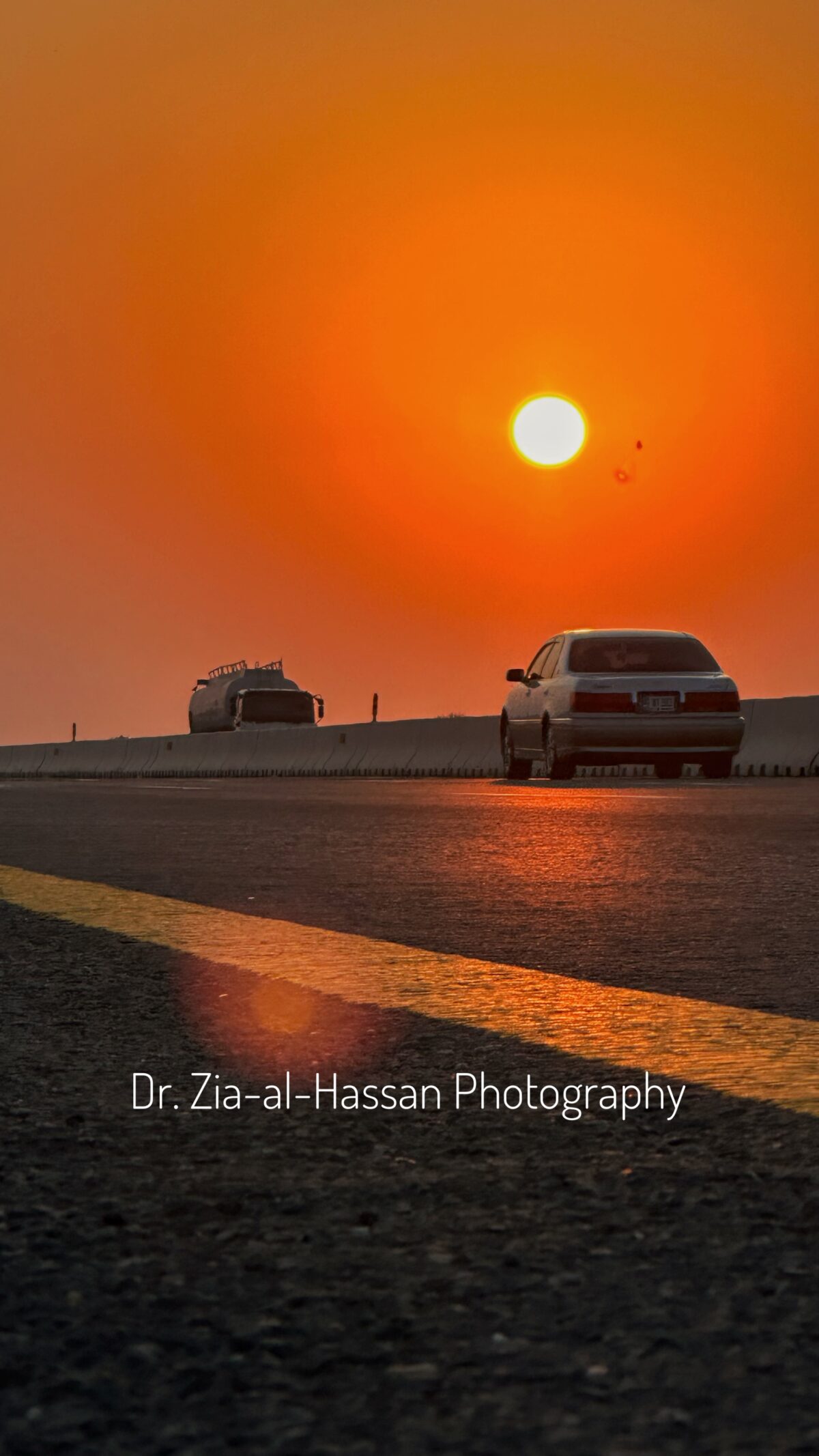 Evening Shot Of Motorway M3 With Mobile