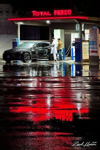Electric Vehicle Charging at a Total Parco Station - Dr. Zia-al-Hassan Photography